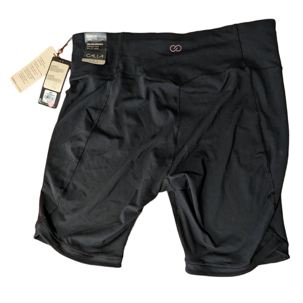 High Rise Bermuda Shorts XXL Women's Essential Collection Black NWT Plus Size